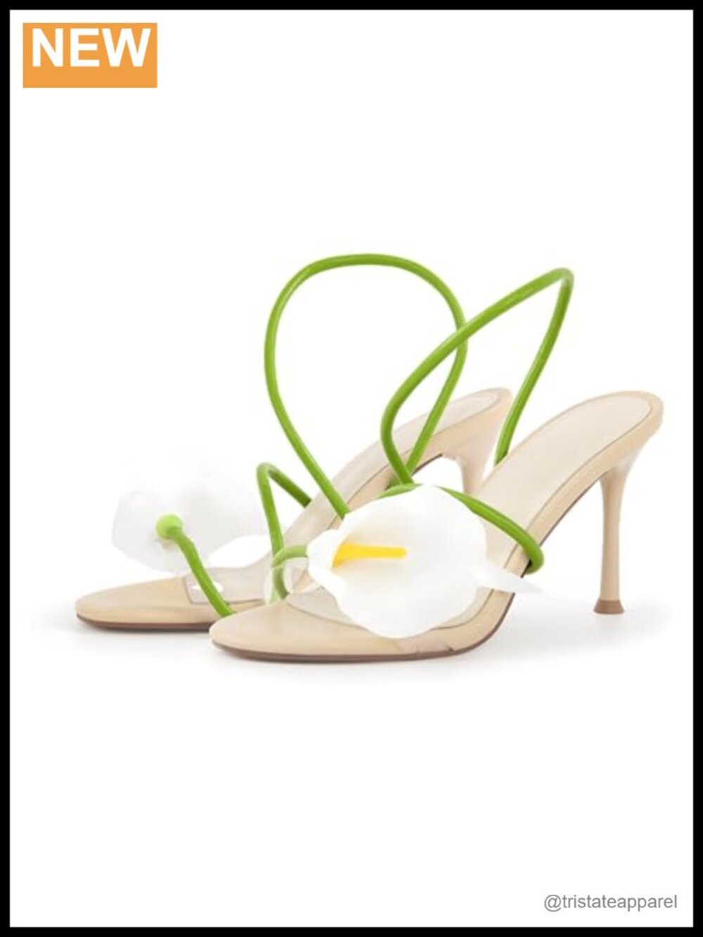 Calla Lily Flower Stiletto Heeled Sandals